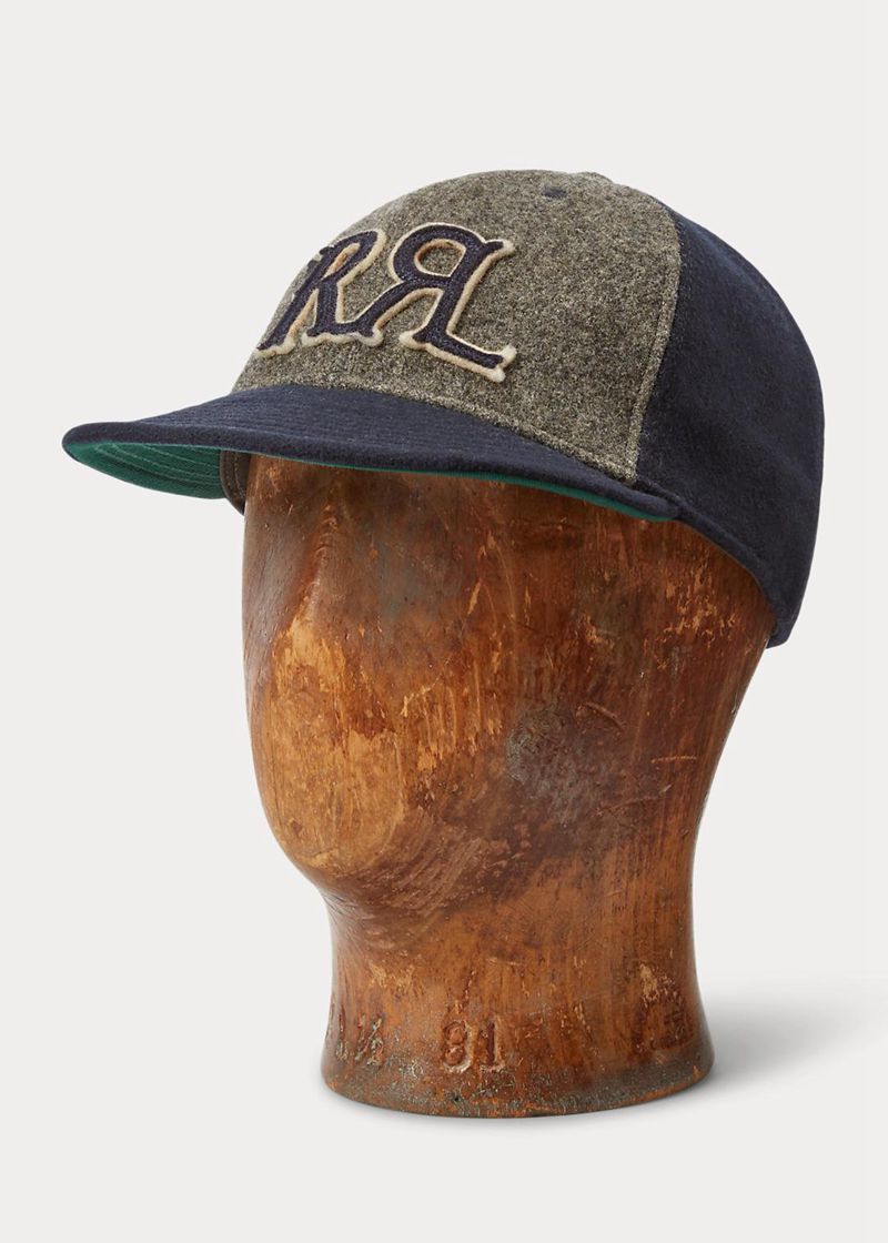RRL キャップ メンズ ネイビー ロゴ-patch Felt Ball NGFEY0251